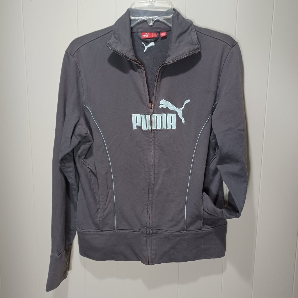 Puma Athletic Gray Zip Sweater Size Large